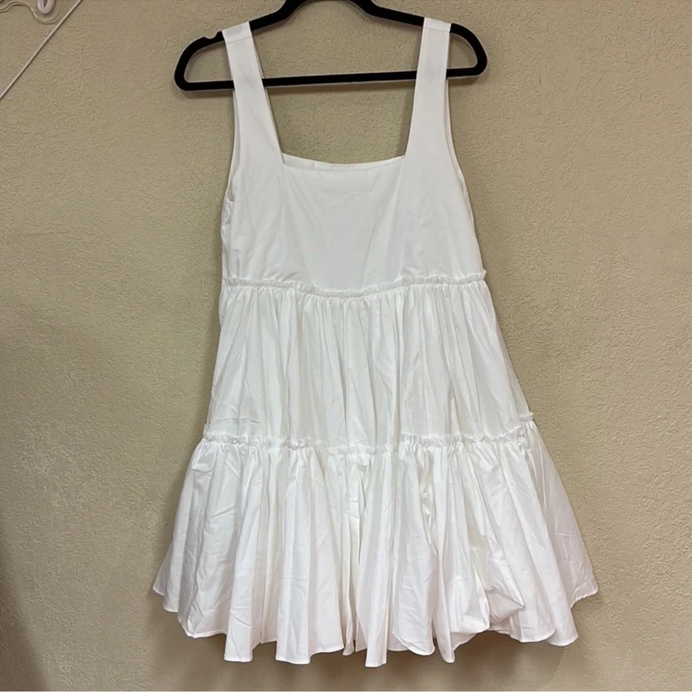 MABLE White Babydoll Mini Dress - Picture 2 of 6